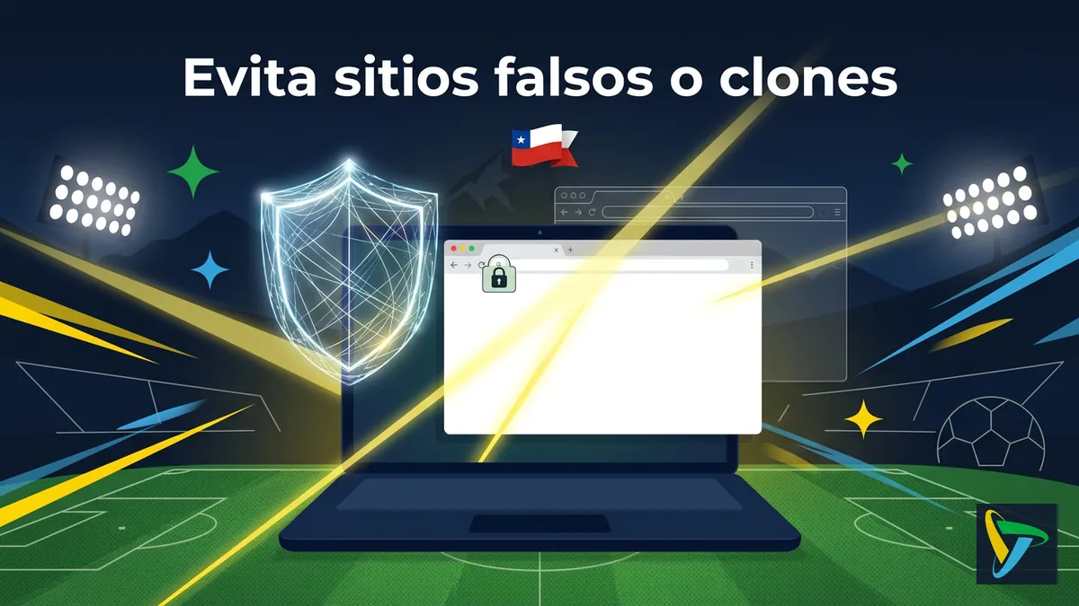 Ilustración sobre cómo evitar sitios clon al buscar alternativas a Betplay en Chile
