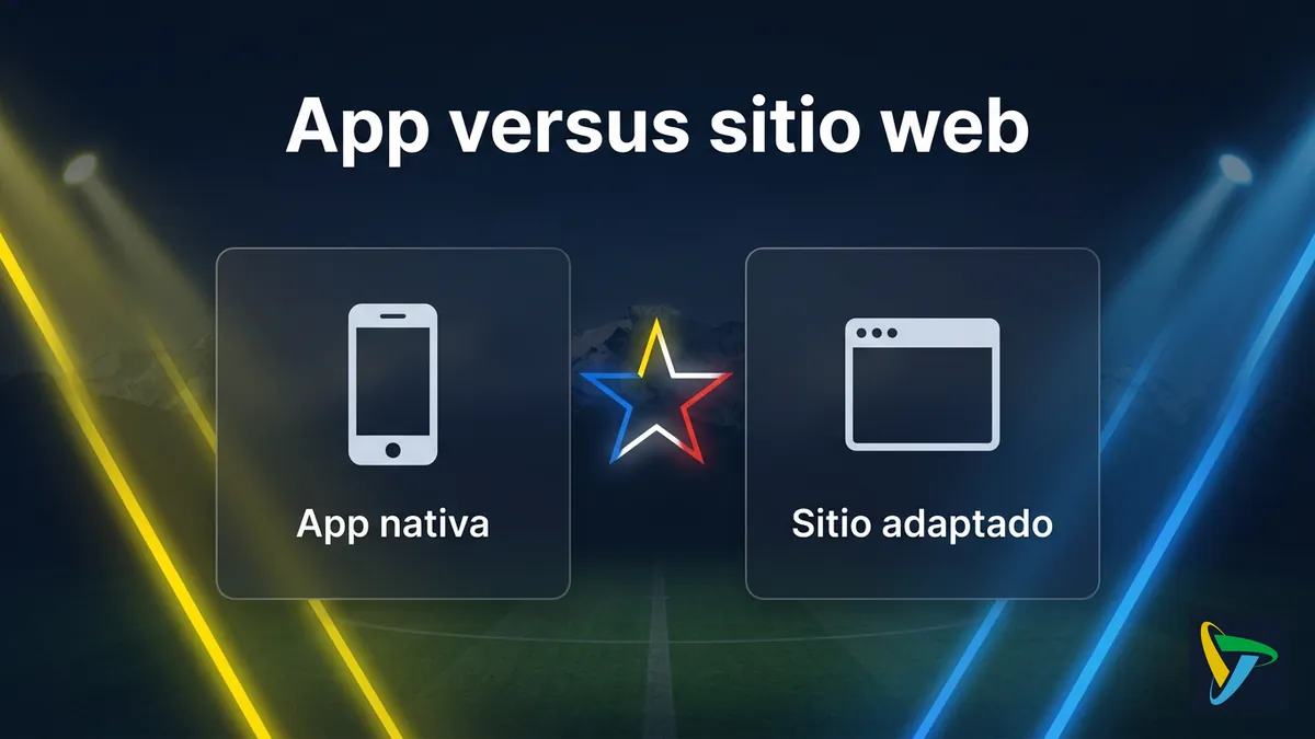 Comparación entre la app nativa y el sitio adaptado de Betplay para Chile