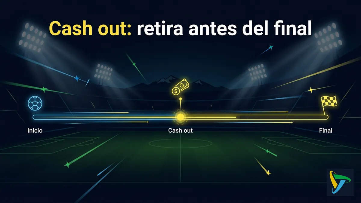 Línea de tiempo de un partido en vivo mostrando el momento del cash out en las apuestas de Betplay