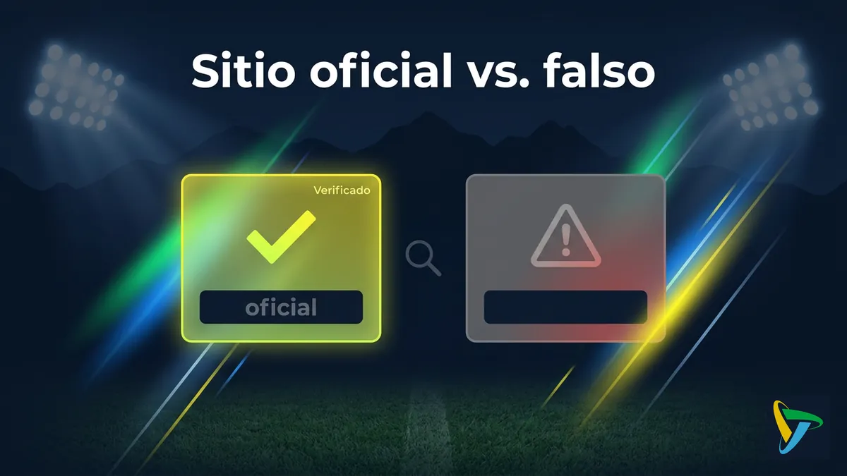 Comparación visual entre un sitio oficial verificado y un sitio falso de Betplay